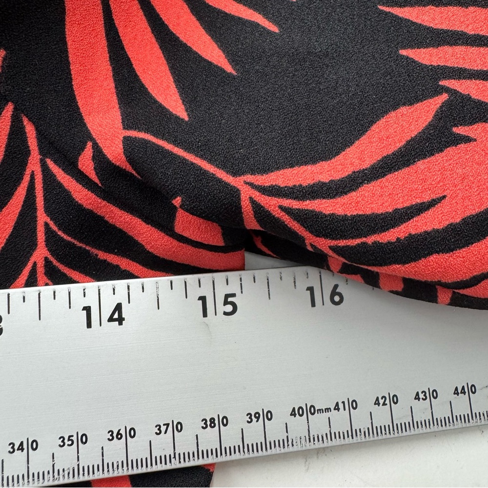 Zara Tropical Palm Print Off Shoulder Fit & Flare Mini Dress Red Black Size S - Picture 7 of 11